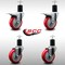 Service Caster 4'' SS Red Poly Swivel 1-3/4'' Expanding Stem Caster Set 2 Total Lock Brakes, 4PK SCC-SSEXTTL20S414-PPUB-RED-2-S-2-134 - alternate 3